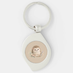 Adorable Hedgehog European Garden  Key Ring