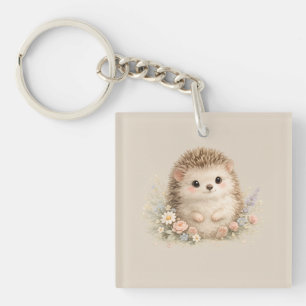 Adorable Hedgehog European Garden  Key Ring