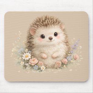 Adorable Hedgehog European Garden Mouse Pad