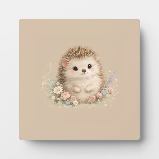 Adorable Hedgehog European Garden  Plaque (Front)