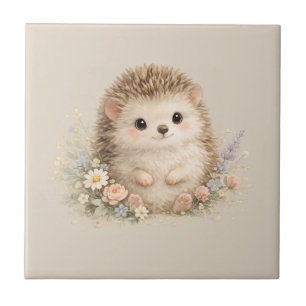 Adorable Hedgehog European Garden Tile