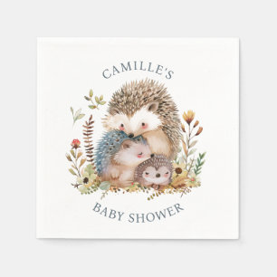 Adorable Hedgehog Family Baby Shower  Napkin