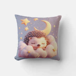 Adorable Hedgehog Sleeping on a Cloud Cushion