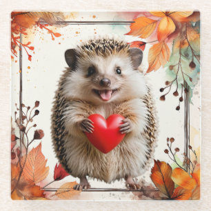 Adorable Hedgehog Trivet Glass Coaster