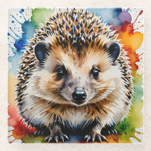 Adorable Hedgehog Trivet Glass Coaster