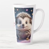 Adorable Hedgehog with stars and hearts