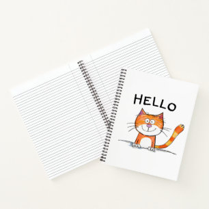 Adorable "Hello" Cat Notebook