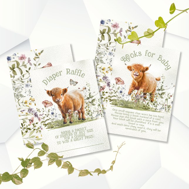Adorable Highland Cow Books for baby Invitation (Creator Uploaded)