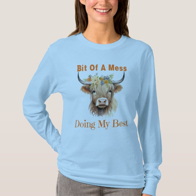 Adorable Highland Cow Doing My Best Shirt (Front)