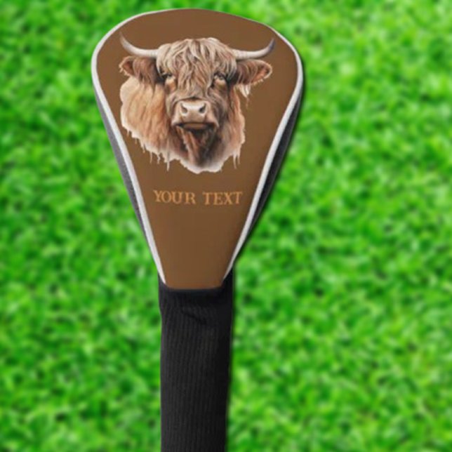 Adorable  HIGHLANDER COW Golf Head Cover (Creator Uploaded)