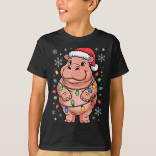 Adorable Hip Wrapped Christmas Light Santa Hat Win T-Shirt