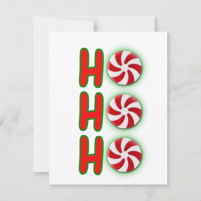 Adorable Ho Ho Ho Christmas Note Card  (Front)