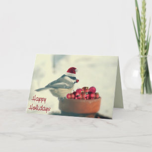 Adorable Holiday Chickadee Card