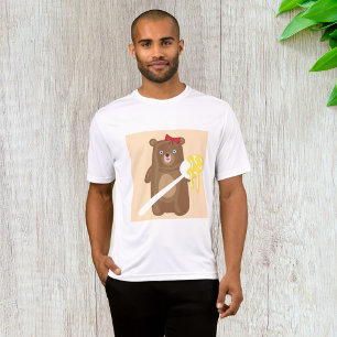 Adorable Honey Bear with Spoon And Red Bow T-Shirt