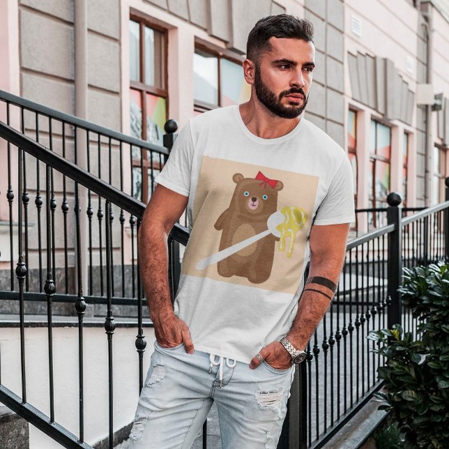 Adorable Honey Bear with Spoon And Red Bow  T-Shirt (Creator Uploaded)