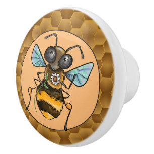 Adorable Honey Bee Ceramic Knob