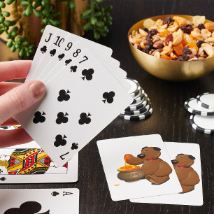 Adorable Honey Loving Bear with Honey Pot Playing Cards