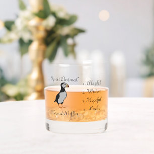 Adorable Horned Puffin Standing Cartoon Shot Glass