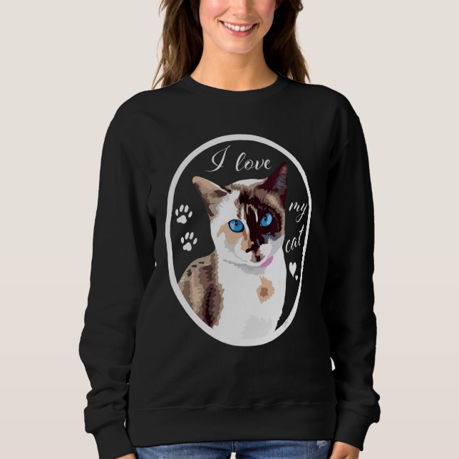 Adorable I Love My Cat Sweatshirt (Front)