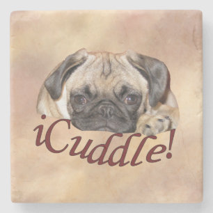 Adorable iCuddle Pug Puppy Stone Coaster