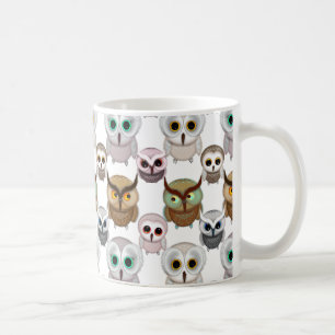 Adorable Illustrated Owls Pattern Coffee Mug