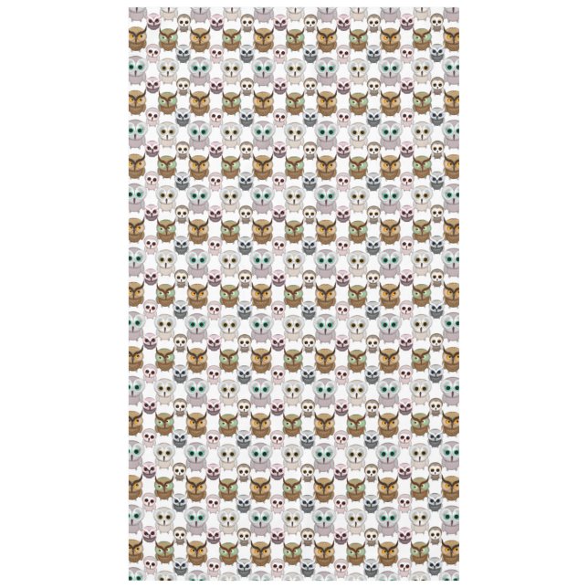 Adorable Illustrated Owls Pattern Tablecloth (Front)