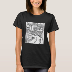 Adorable Illustration Stray Cat Feline Kitten Kitt T-Shirt