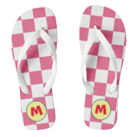 Adorable initial l Chequered pink and white