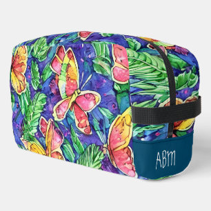 Adorable initials Butterflies in nature Floral Dopp Kit