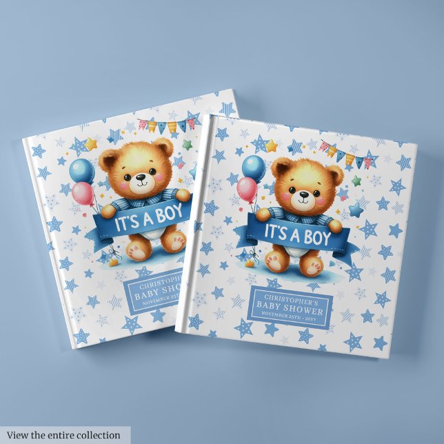 Adorable It’s a boy teddy bear baby shower Guest Book (Adorable It’s a boy teddy bear baby shower Guest Book )