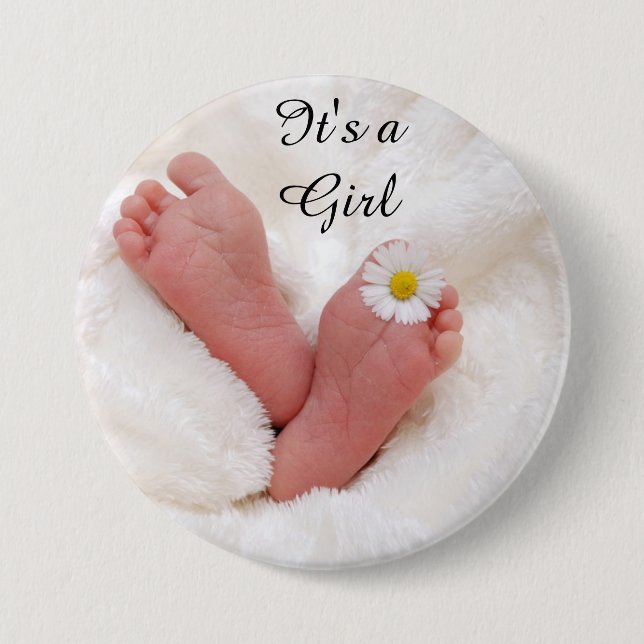 Adorable "It's a Girl" Button (Front)