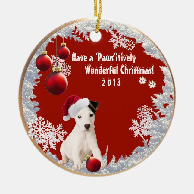 Adorable Jack Russell Number 2 Christmas Ornament (Front)