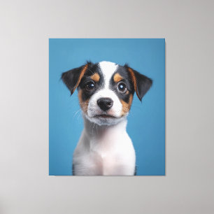 Adorable Jack Russell Terrier Puppy Portrait Canvas Print