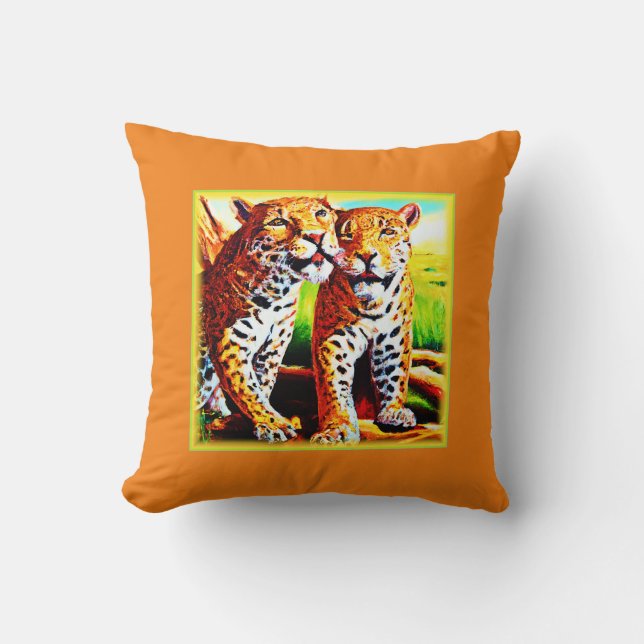 Adorable Jaguar Cubs in the Jungle. Buy Now Cushion (Front)