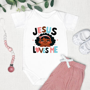 Adorable "Jesus Loves Me" Design Baby Bodysuit
