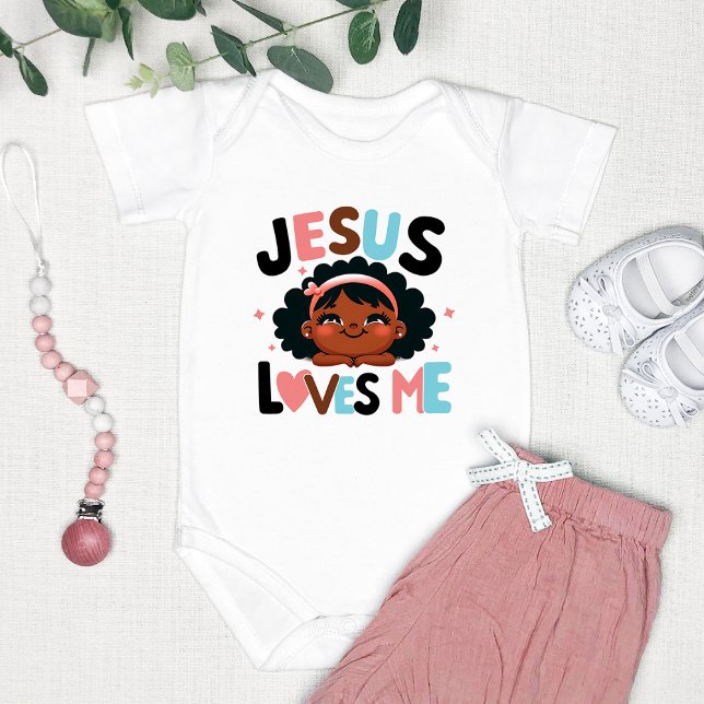 Adorable "Jesus Loves Me" Design  Baby Bodysuit (Creator Uploaded)