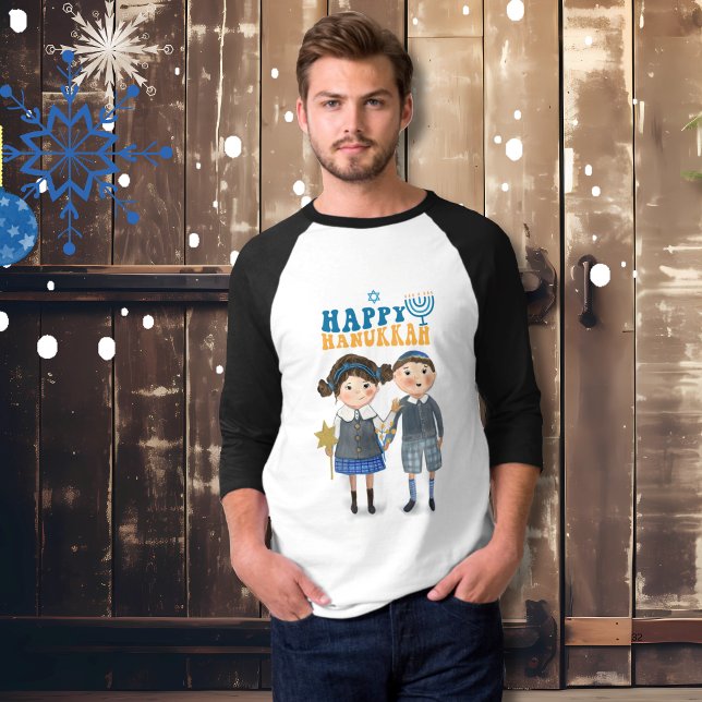 Adorable Jewish couple Hanukkah Holiday T-Shirt (Adorable Jewish couple Hanukkah Holiday T-Shirt)