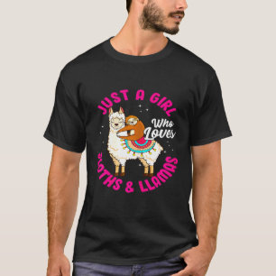 Adorable Just A Girl Who Loves Sloths Llamas T-Shirt
