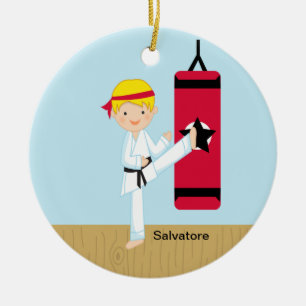 Adorable karate Boy Ornament