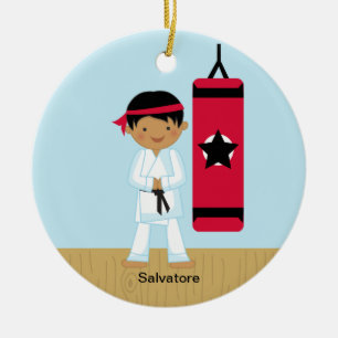 Adorable karate Boy Ornament