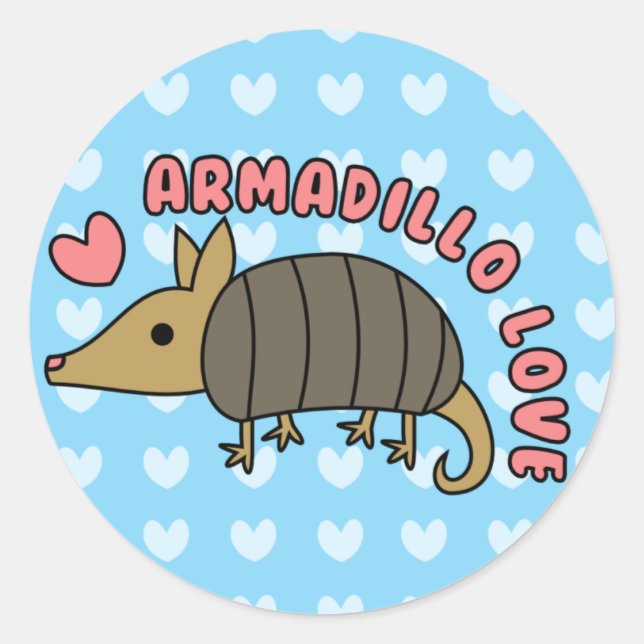 Adorable Kawaii Armadillo Sticker (Front)