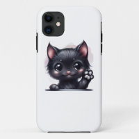 Adorable Kawaii Black Cat