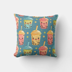Adorable Kawaii Boba Drink Design Cushion