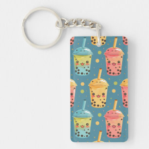 Adorable Kawaii Boba Drink Design Key Ring