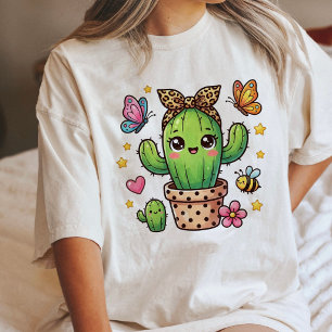 Adorable Kawaii Cactus Garden Design Tri-Blend Shirt