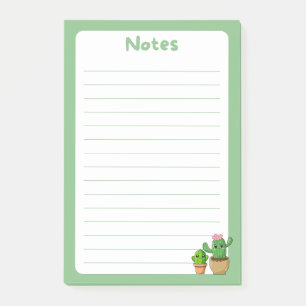 Adorable Kawaii Cactus Soft Green Post-It® Notes