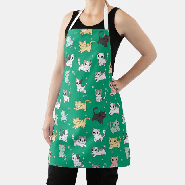 Adorable Kawaii Cats Pattern Apron (Insitu)