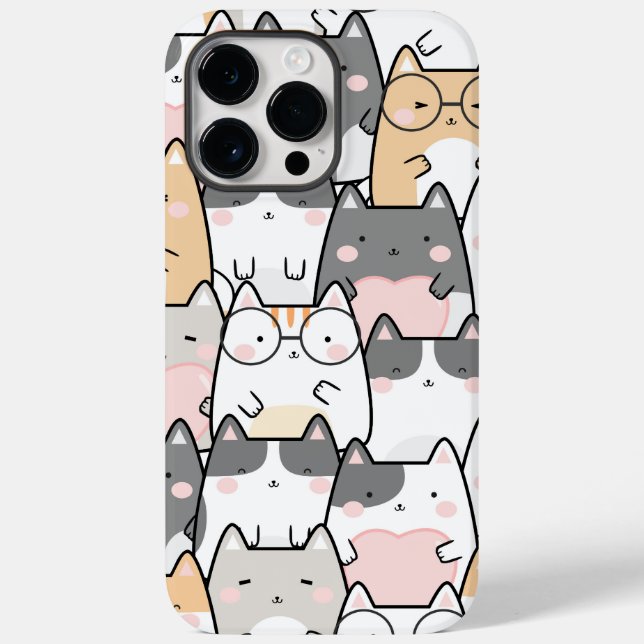 Adorable Kawaii Cats Pattern Case-Mate iPhone Case (Back)
