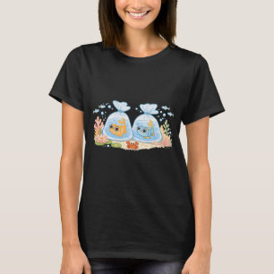 Adorable Kawaii Fish Cartoon Sticker and Decor T-Shirt
