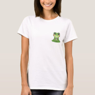 Adorable Kawaii Frog Sitting on Lily Pad T-Shirt